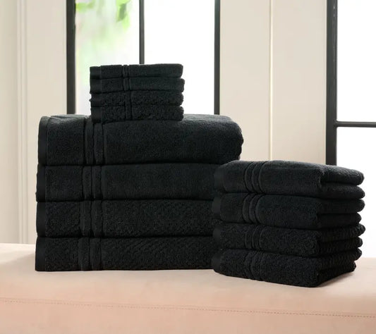 100% Pure Cotton 12-Piece Towel Set – Ultra-Soft, Absorbent Bathroom Essentials
